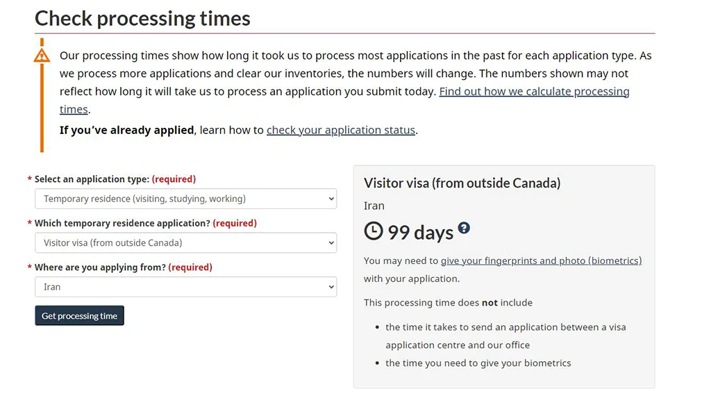 مدت زمان صدور ویزای کانادا