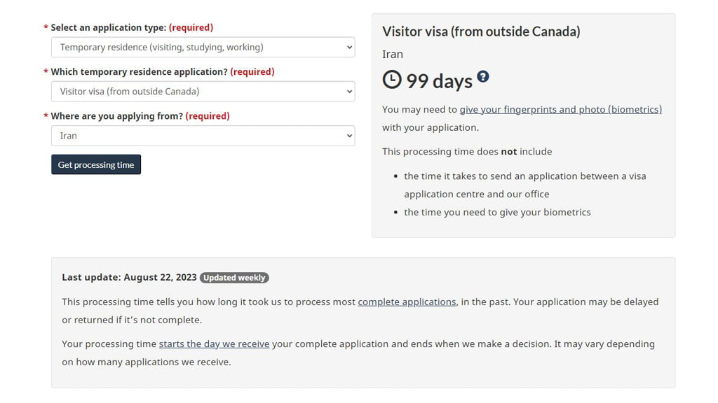 صدور ویزای توریستی کانادا چقدر طول می کشد؟