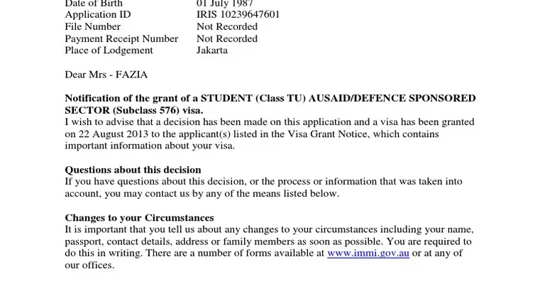 نمونه ویزای استرالیا