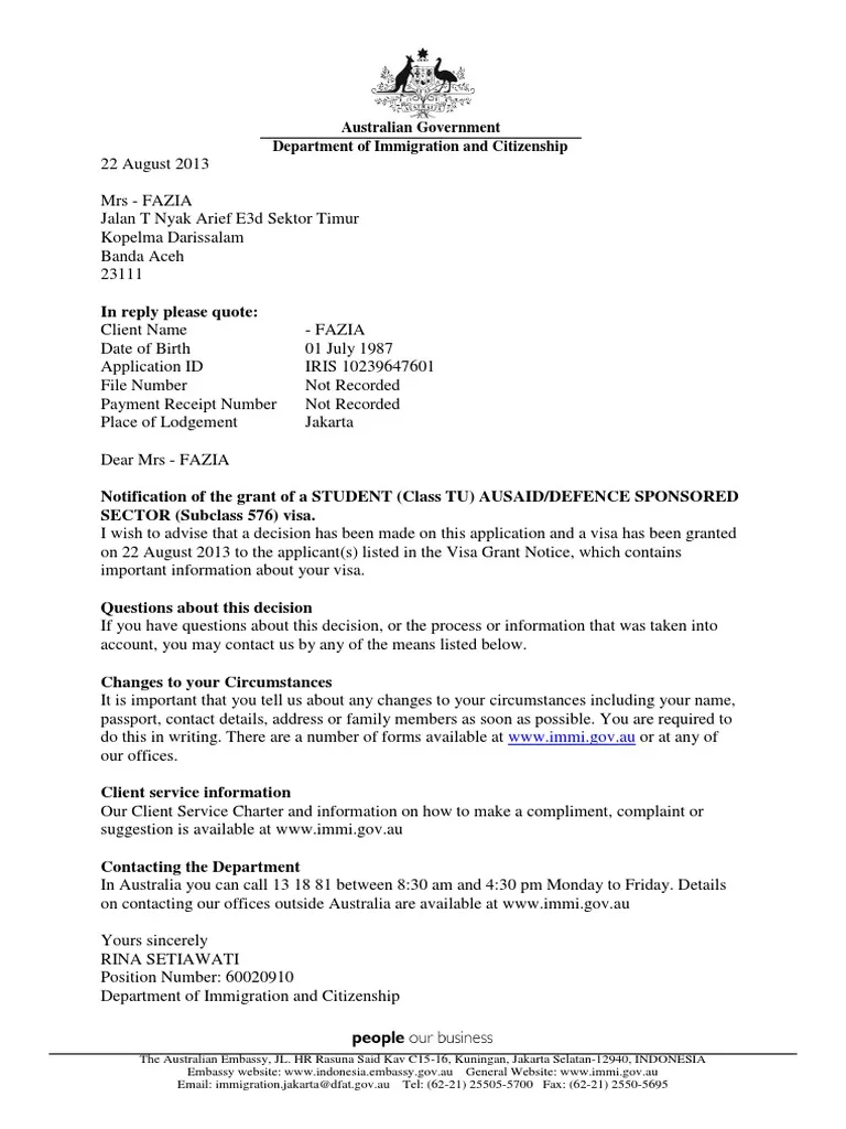 نمونه ویزای استرالیا