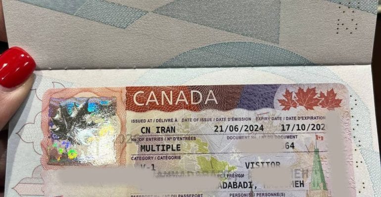 نمونه ویزای کانادا