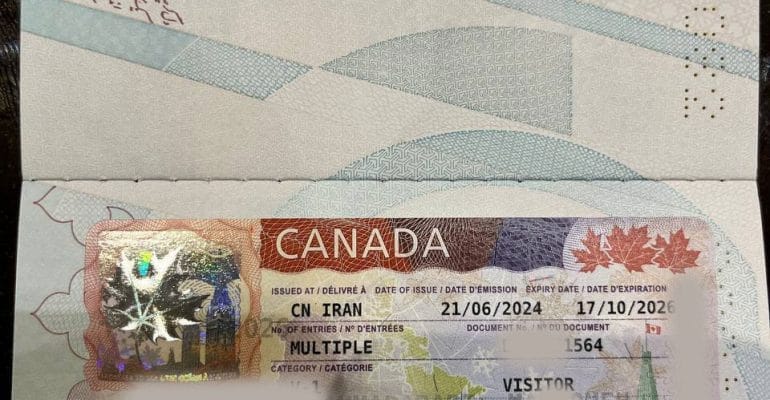نمونه ویزای کانادا