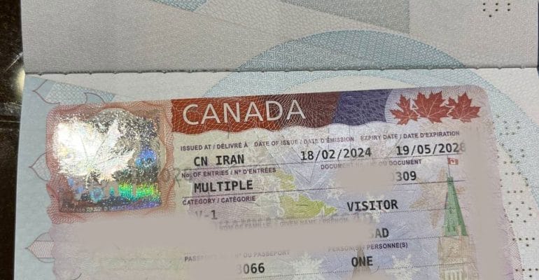 نمونه ویزای کانادا