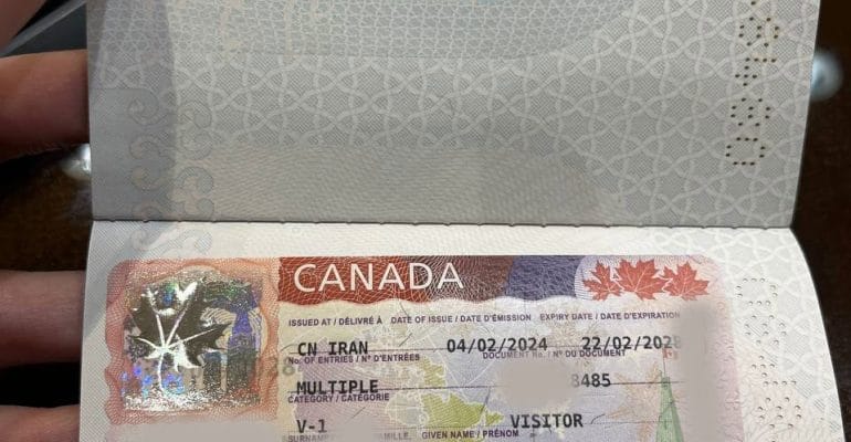 نمونه ویزای کانادا