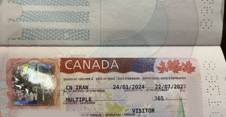 نمونه ویزای کانادا
