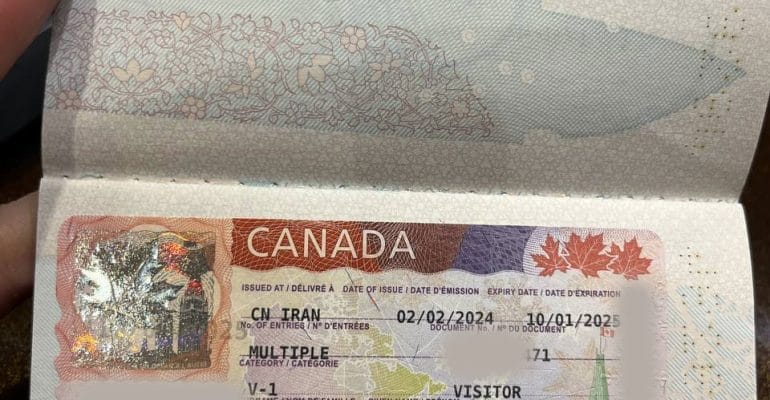 نمونه ویزای کانادا