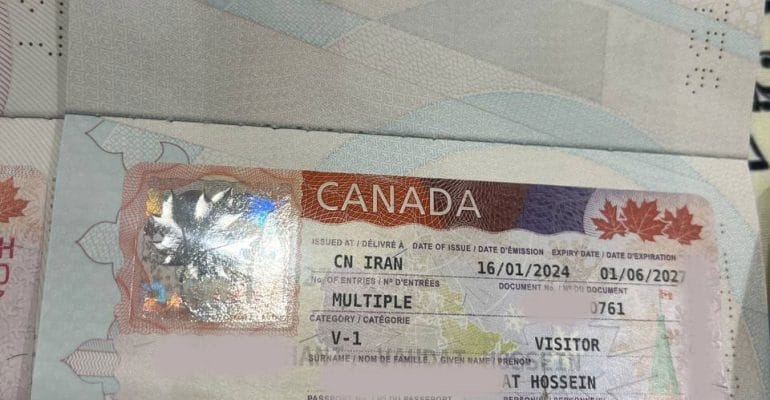 نمونه ویزای کانادا