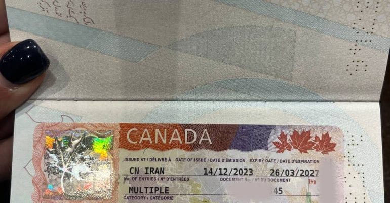 نمونه ویزای کانادا