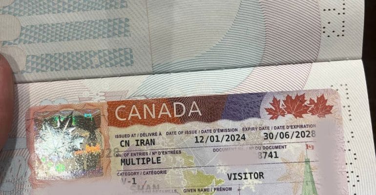 نمونه ویزای کانادا