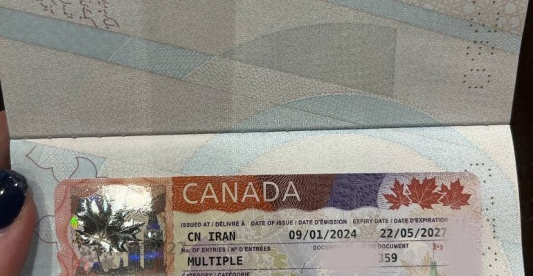 نمونه ویزای کانادا