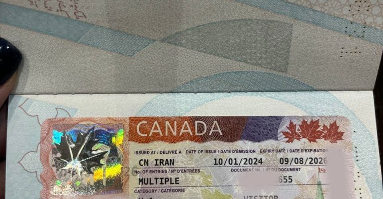 نمونه ویزای کانادا