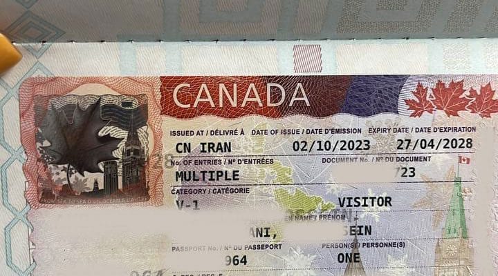 نمونه ویزای کانادا