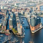 نمایی از بالای شهر هامبورگ