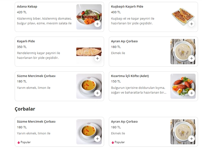 منو رستوران Merkez Et Lokantası 